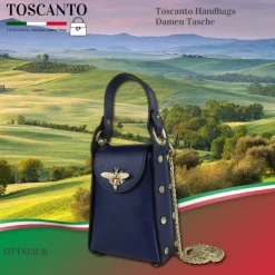 Toscanto Damen Leder Tasche blau OTT813UB