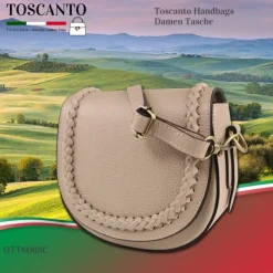 Toscanto Damen Leder Tasche taupe beige OTT806SC