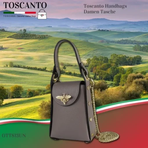 Toscanto Damen Leder Tasche braun taupe OTT813UN