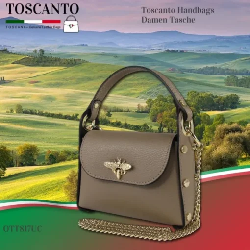 Toscanto Damen Leder Tasche taupe beige OTT817UC