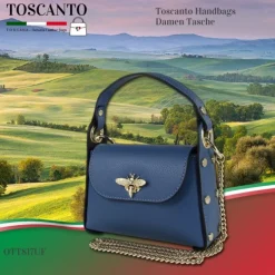 Toscanto Damen Leder Tasche blau OTT817UF