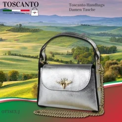 Toscanto Damen Leder Tasche silber OTT817UJ