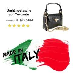 Toscanto Damen Leder Tasche schwarz metallic OTTM805UM
