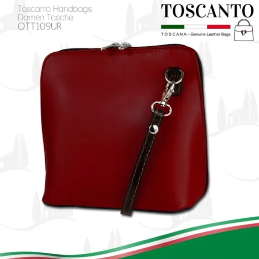 Toscanto Damen Leder Tasche rot schwarz OTT109UR