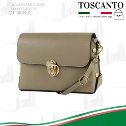 Toscanto Damen Leder Tasche taupe beige OTT808UC