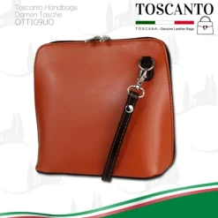 Toscanto Damen Leder Tasche cognac braun OTT109UO