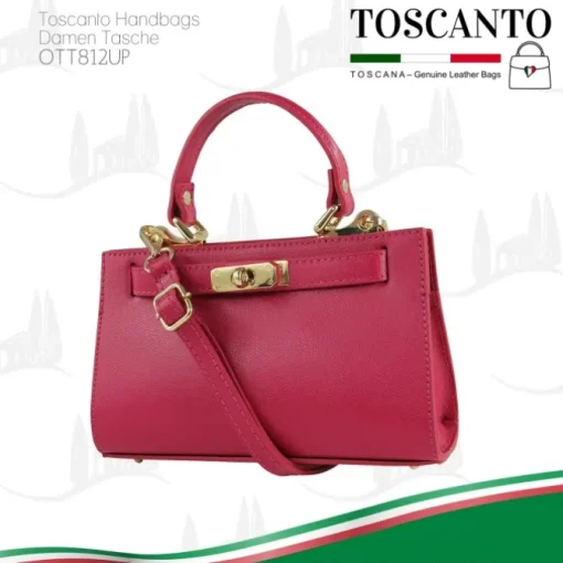 Toscanto Damen Leder Tasche pink fuchsia OTT812UP