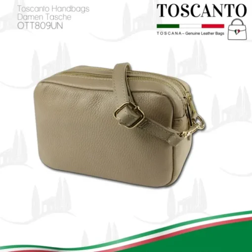 Toscanto Damen Leder Tasche beige taupe OTT809UN