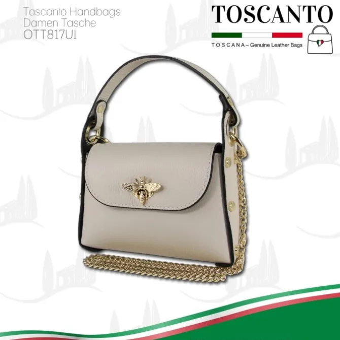Toscanto Damen Leder Tasche beige OTT817UI