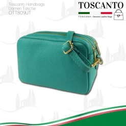Toscanto Damen Leder Tasche türkis OTT809UT