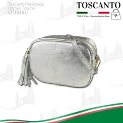 Toscanto Damen Leder Tasche silber metallic OTT811UJ