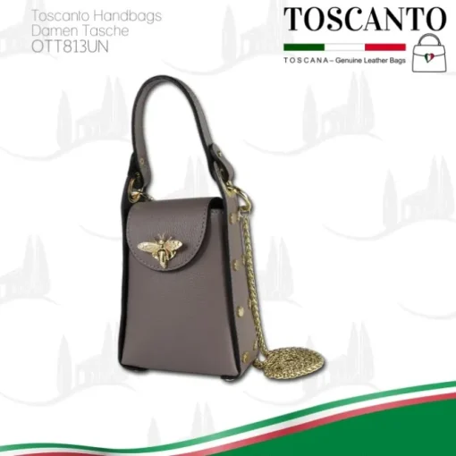 Toscanto Damen Leder Tasche braun taupe OTT813UN