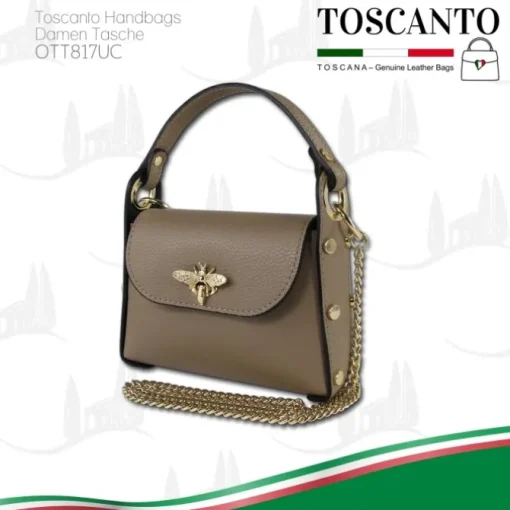 Toscanto Damen Leder Tasche taupe beige OTT817UC