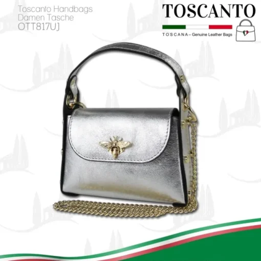 Toscanto Damen Leder Tasche silber OTT817UJ