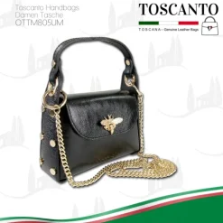 Toscanto Damen Leder Tasche schwarz metallic OTTM805UM