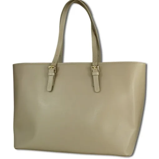 Toscanto Damen Shopper Businesstasche Leder Tasche helltaupe grau OTT127SK