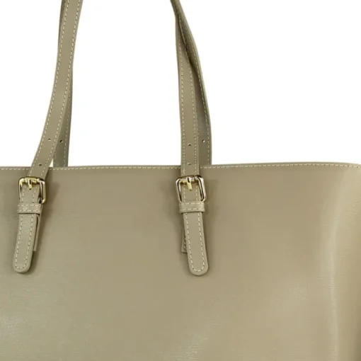 Toscanto Damen Shopper Businesstasche Leder Tasche helltaupe grau OTT127SK