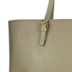 Toscanto Damen Shopper Businesstasche Leder Tasche helltaupe grau OTT127SK
