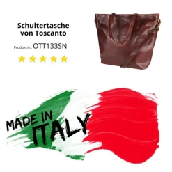 Toscanto Damen Shopper Businesstasche Leder Tasche braun OTT133SN