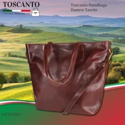 Toscanto Damen Shopper Businesstasche Leder Tasche braun OTT133SN