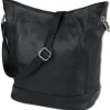Toscanto Damen Shopper Leder Tasche schwarz OTT159SS