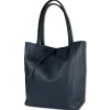 Toscanto Damen Shopper Leder Tasche blau OTT112SM