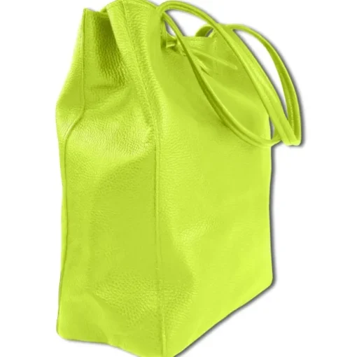 Toscanto Damen Shopper Leder Tasche gelbgrün OTTM107SY
