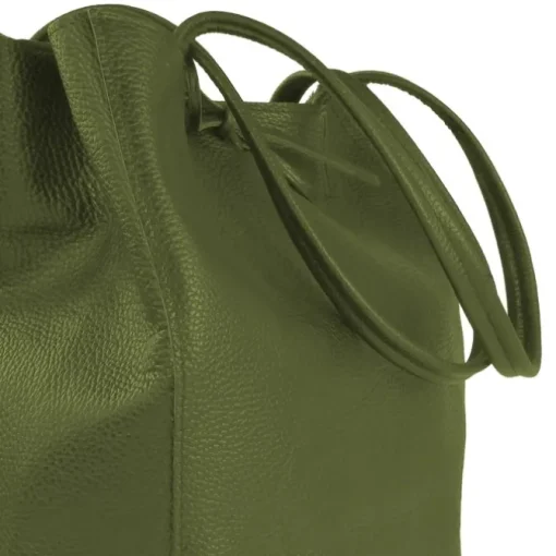 Toscanto Damen Shopper Leder Tasche olivgrün OTTM107SG