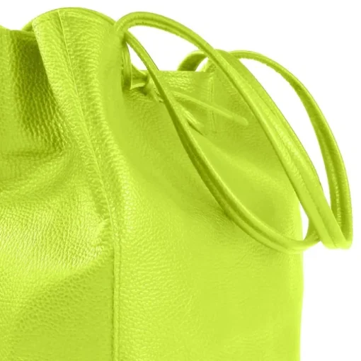 Toscanto Damen Shopper Leder Tasche gelbgrün OTTM107SY