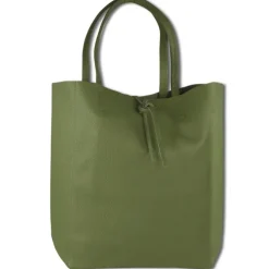 Toscanto Damen Shopper Leder Tasche olivgrün OTTM107SG