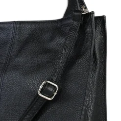 Toscanto Damen Shopper Leder Tasche schwarz OTT155SS