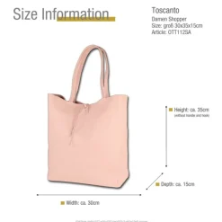 Toscanto Damen Shopper Leder Tasche rosa OTT112SA