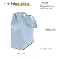 Toscanto Damen Shopper Leder Tasche hellblau OTTM107SH