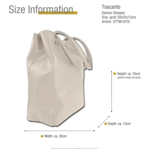 Toscanto Damen Shopper Leder Tasche beige OTTM107SI