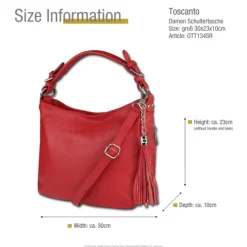 Toscanto Damen Shopper Leder Tasche rot OTT134SR