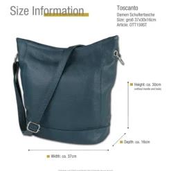 Toscanto Damen Shopper Leder Tasche türkis OTT159ST