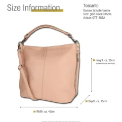 Toscanto Damen Shopper Leder Tasche rosa OTT138SA