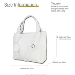 Toscanto Damen Shopper Leder Tasche weiß OTT155SW