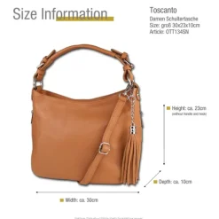 Toscanto Damen Shopper Leder Tasche tan braun OTT134SN