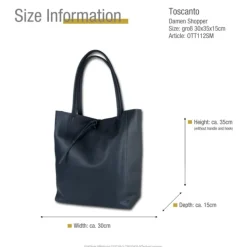 Toscanto Damen Shopper Leder Tasche blau OTT112SM