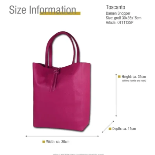 Toscanto Damen Shopper Leder Tasche pink OTT112SP
