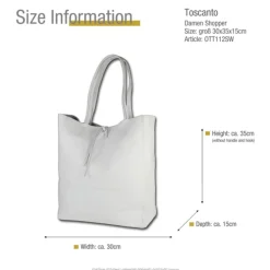 Toscanto Damen Shopper Leder Tasche weiß OTT112SW