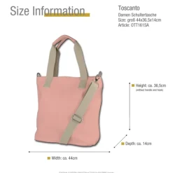 Toscanto Damen Shopper Leder Tasche rosa OTT161SA