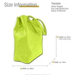 Toscanto Damen Shopper Leder Tasche gelbgrün OTTM107SY