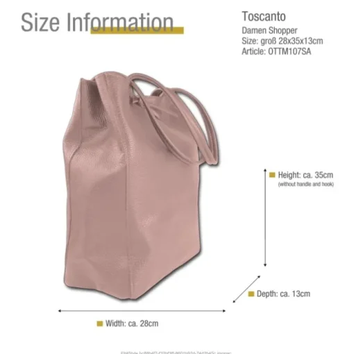 Toscanto Damen Shopper Leder Tasche altrosa OTTM107SA