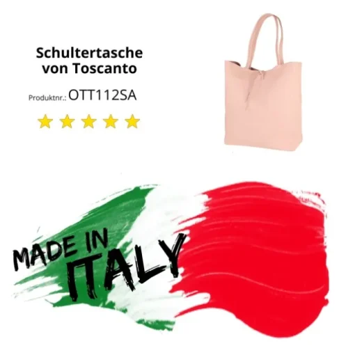 Toscanto Damen Shopper Leder Tasche rosa OTT112SA