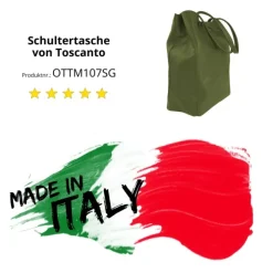 Toscanto Damen Shopper Leder Tasche olivgrün OTTM107SG
