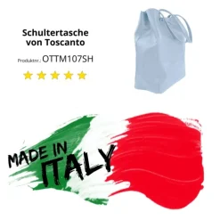 Toscanto Damen Shopper Leder Tasche hellblau OTTM107SH