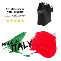 Toscanto Damen Shopper Leder Tasche schwarz OTTM107SS