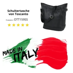 Toscanto Damen Shopper Leder Tasche schwarz OTT159SS